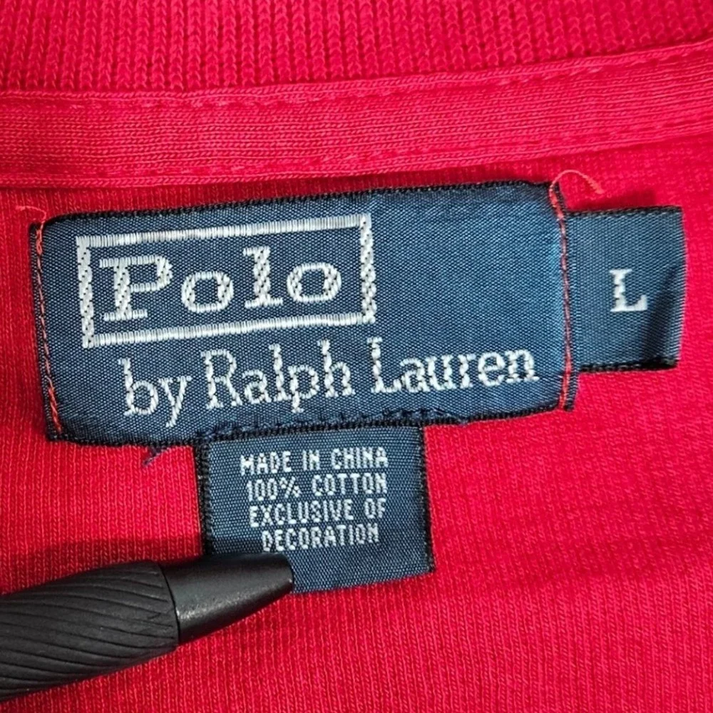 Vintage Ralph Lauren Polo 1/4 Zip Sweater Y2K Mens Embroidered Blue Pony Red L
